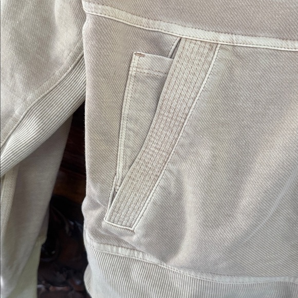 Athleta jacket soft Tan Farallon Bomber Jacket small Performance Pockets Zip - Picture 7 of 7